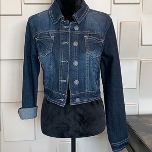Wallflower jean jacket coat blue denim long sleeve Size Large Juniors